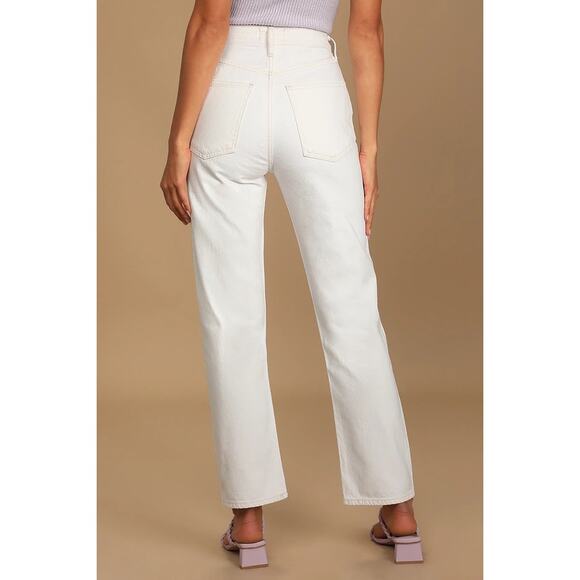 AGOLDE 90's Pinch Waist High Rise Straight Jeans Porcelain White Sz 31 NWT $200 - Picture 5 of 14